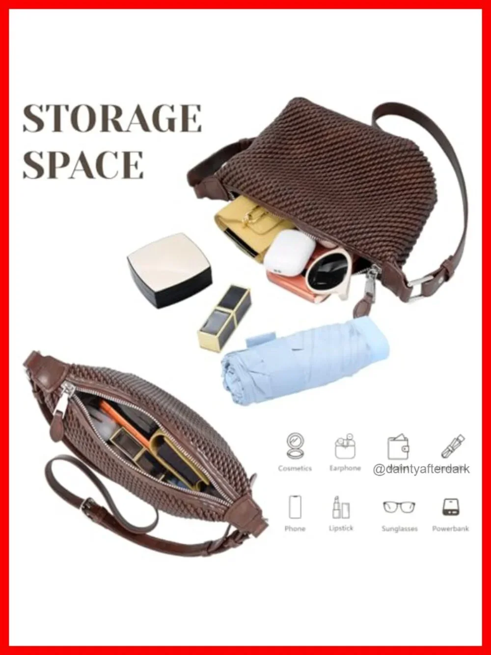 Women's Faux Leather Hobo Crossbody Bag with Adjustable Strap